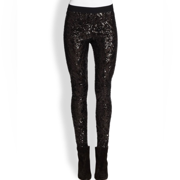 ⭐️NEW Sexy Sequin Womens Dollhouse 5 Small Black Embellished Luxe Denim Pants - Picture 1 of 11